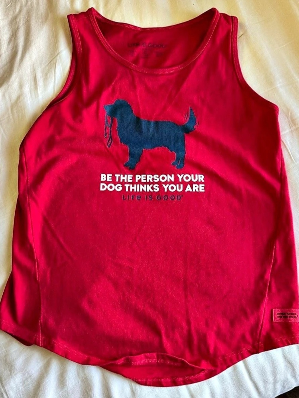 Life is Good Women'Small Be The Person Your Dog Thinks You Are Crusher Tank Pink